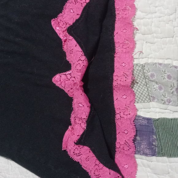 Bnwot!! Baby phat spaghetti strap tank top sz medium in black and pink pink lace - Picture 5 of 12